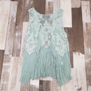 Crochet vest over piece